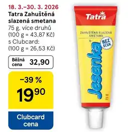 Tesco Tatra Zahuštěná slazená smetana nabídka