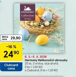 Tesco Harmony Velikonoční ubrousky nabídka