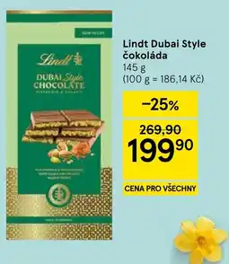 Tesco Lindt Dubai Style čokoláda nabídka