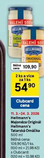 Tesco Hellmann´s tatarská omáčka, majonéza nabídka