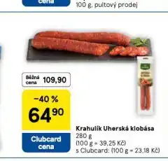 Tesco Uherská klobása nabídka
