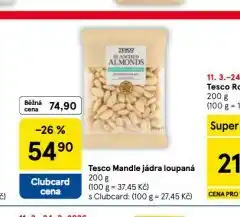 Tesco Mandle jádra loupaná nabídka