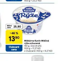 Tesco Kunín mléčná rýže ochucená nabídka