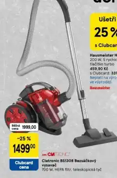 Tesco Bezsáčkový vysavač clatronic nabídka