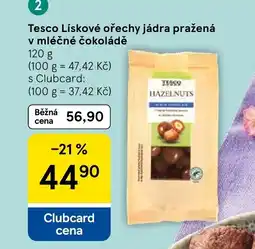 Tesco Tesco Lískové ořechy jádra pražená v mléčné čokoládě nabídka