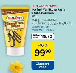 Tesco Kotányi Vanilková Pasta v tubě Bourbon nabídka
