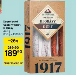 Tesco Kostelecké Uzeniny Duet klobásy nabídka
