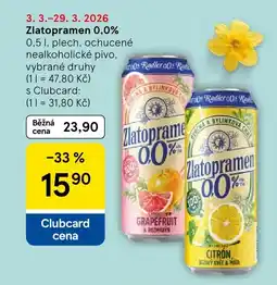 Tesco Zlatopramen 0,0% nabídka