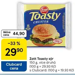 Tesco Zott Toasty sýr nabídka