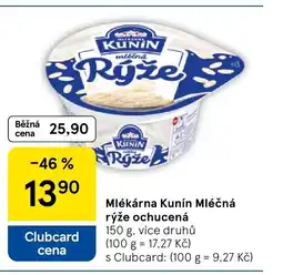 Tesco Mlékárna Kunín Mléčná rýže ochucená nabídka