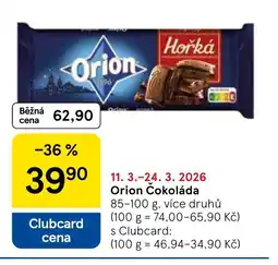 Tesco Orion Čokoláda nabídka