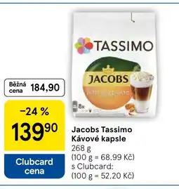 Tesco Jacobs Tassimo Kávové kapsle nabídka