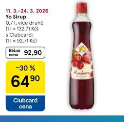 Tesco Yo Sirup nabídka