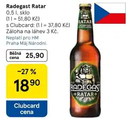 Tesco Radegast Ratar nabídka