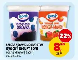 Penny Market SMETANOVÝ DVOUVRSTVÝ OVOCNÝ JOGURT BONI nabídka