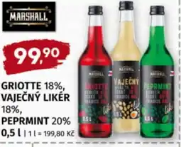 Terno Griotte 18%, vaječný likér ceske tradice 18%, peprmint nabídka