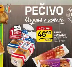 Flop SUPER SANDWICH vybrané druhy nabídka