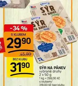 Flop SÝR NA PÁNEV vybrané druhy nabídka