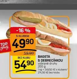 Flop BAGETA S DEBRECÍNKOU vybrané druhy nabídka