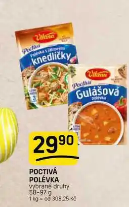 Flop POCTIVÁ POLÉVKA vybrané druhy nabídka