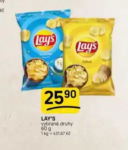 Flop LAY'S vybrané druhy nabídka