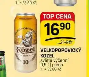 Flop VELKOPOPOVICKÝ KOZEL světlé výčepní 0,5l, plech nabídka