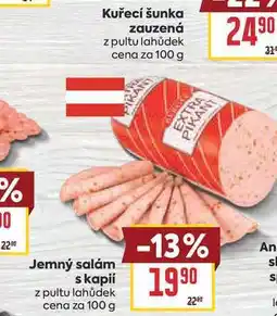Billa Jemný salám s kapií z pultu lahůdek cena za nabídka