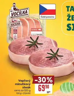 Billa Vepřový minutkový steak cena za nabídka