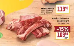 Billa Hovězí žebra na pečení i gril cena za nabídka