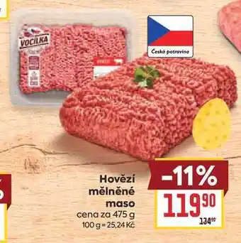 Billa Hovězí mělněné maso cena za nabídka