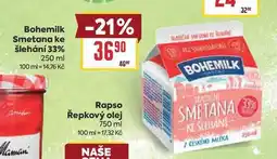 Billa Bohemilk Smetana ke šlehání 33% nabídka
