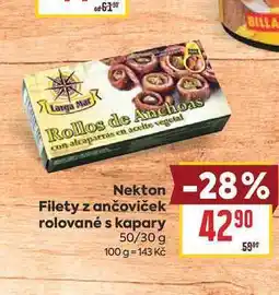 Billa Nekton Filety z ančoviček rolované s kapary 50/30 g nabídka