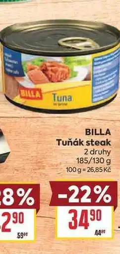 Billa BILLA Tuňák steak185/130 g nabídka