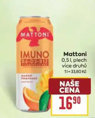 Billa Mattoni 0,51, plech nabídka