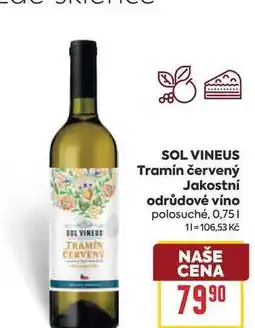 Billa SOL VINEUS Tramín červený Jakostní odrůdové víno polosuché nabídka