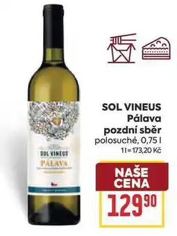 Billa SOL VINEUS Pálava pozdní sběr polosuché nabídka