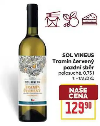 Billa SOL VINEUS Tramín červený pozdní sběr polosuché nabídka
