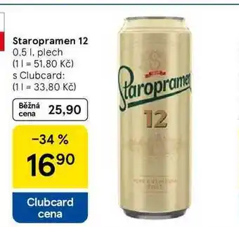 Tesco Staropramen 12 plech nabídka