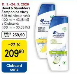 Tesco Head & Shoulders Šampon na vlasy, 625 ml, více druhů nabídka