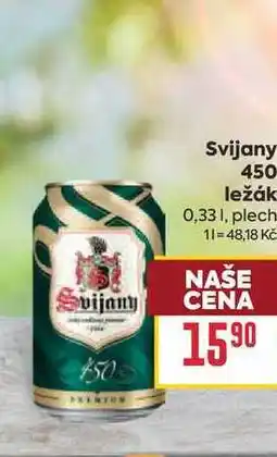Billa Svijany 450 ležák 0,331, plech nabídka