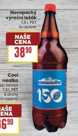 Billa Novopacký výroční ležák 1,51, PET nabídka
