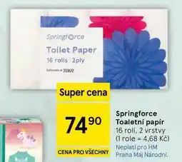 Tesco Springforce Toaletní papír, 16 rolí, 2 vrstvy nabídka