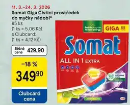 Tesco Somat Giga Čisticí prostředek do myčky nádobí, 85 ks nabídka