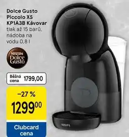 Tesco Dolce Gusto Piccolo XS KP1A3B Kávovar, tlak až 15 barů. nádoba na vodu nabídka