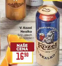 Billa V. Kozel Nealko 0,51, plech nabídka