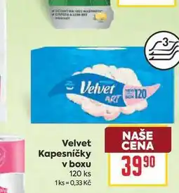 Billa Velvet Kapesníčky v boxu 120 ks nabídka
