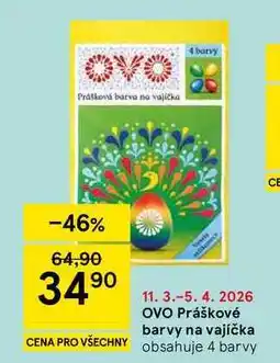 Tesco OVO Práškové barvy na vajíčka, obsahuje 4 barvy nabídka