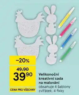 Tesco Velikonoční kreativní sada na malování, obsahuje 4 šablony zvířátek, 4 fixky nabídka