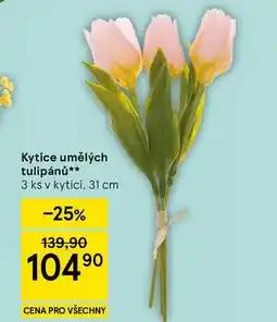 Tesco Kytice umělých tulipánů, 3 ks v kytici, 31 cm nabídka