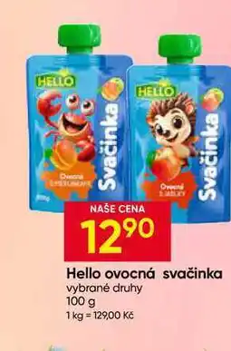 Hruška Hello ovocná svačinka vybrané druhy nabídka